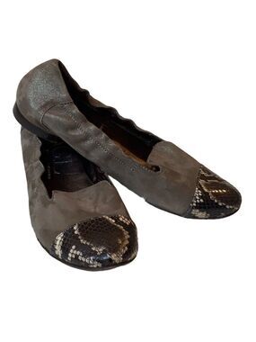 Attilio Giusti Leombruni ballet flats with animal print toe cap Size 38.5 = 8.5